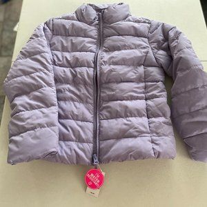 Children's Place Girls Puff Jacket Lilac Water resistant size 7 8